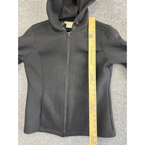 ExOfficio Jacket Womens Medium Black Hooded Full Zip Fleece Travel Outdoor Warm - Picture 5 of 7
